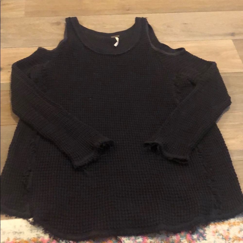 Free People Sunrise Cold Shoulder Sweater (Medium)